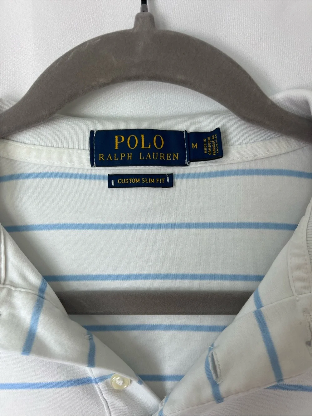 Mens RALPH LAUREN Striped Soft Cotton* Slim Fit Polo Shirt